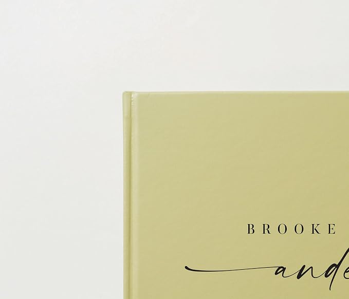 Personalized Guest Book - 11.5" x 8.5" Custom Bride & Groom Names with Bookmark and Hard Cover 140 GSM Blank Pages, for Weddings Guest Book, Engagements, Birthdays, Special Events, Sage - Image 3