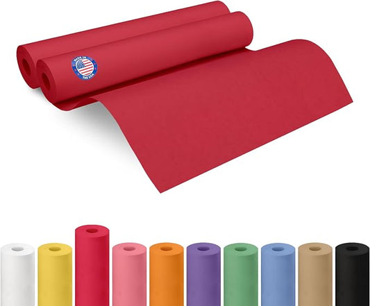 18" x 1200" (100 ft) Red Kraft Paper Roll, Pack of 2 - USA-Made Quality Craft Paper for Gift Wrapping, Kids' Arts & Crafts, School Projects - 100% Recycled, 50 lb Natural Material by IDL Packaging by IDLPackaging