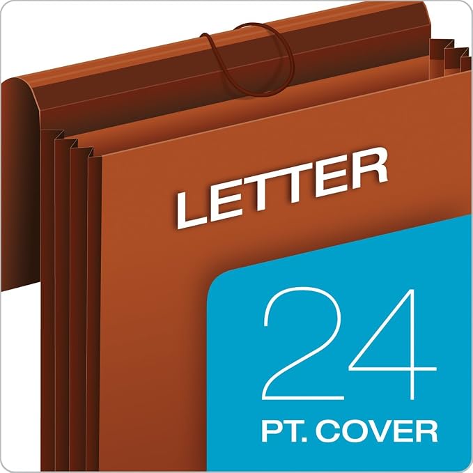 Pendaflex File Wallets, Heavy Duty, 5-Pack, Letter Size, Extra Wide, 7" Expansion, Brown, Elastic Cord Closure, Reinforced Covers for Secure Home Office Document Storage - Image 3