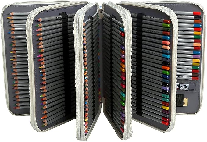250 Slots Colored Pencil Case Organizer, 5 Layer Bag | Twill Oxford fabric,255 elastic loops,detachable handle,for travel,home storage, drawing tools,creative gifts - Image 2