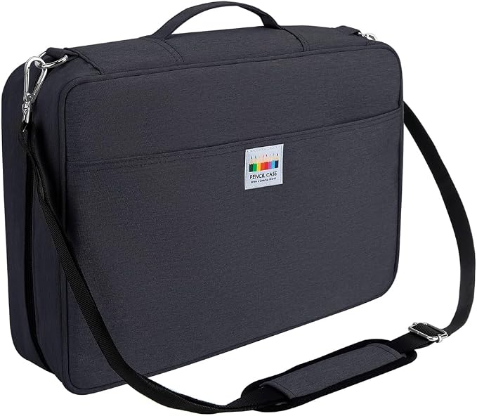 YOUSHARES Big Capacity Colored Pencil Case - 480 Slots large Pen Case Organizer with Multilayer Holder for Prismacolor Colored Pencils & Gel Pen (Black) by YOUSHARES