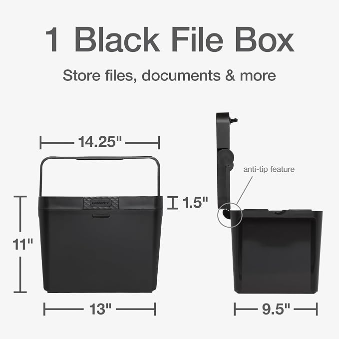 Pendaflex Portable File Box, Letter Size, 14.25" x 9.25" x 11", Black - Image 6