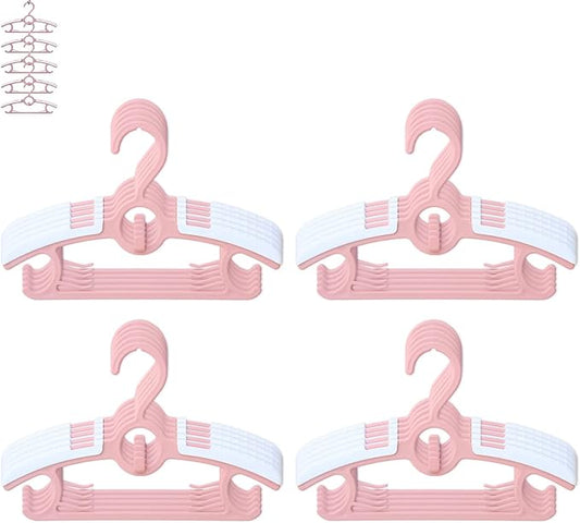 Baby Hangers,20 Pack Adjustable Kids Hangers Pink | Non-Slip Toddler Clothes Hangers 11-14" Space Saving Plastic Infant Hangers For Girl Boy Toddler Kids Child by Gencuoir