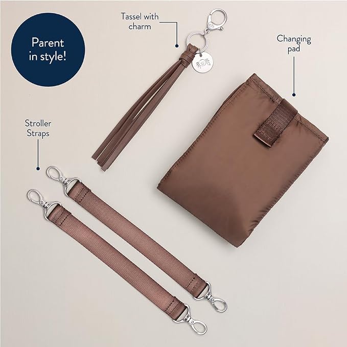 Itzy Ritzy Boss Tote Diaper Bag, Vegan Leather with Changing Pad | Includes Stroller Straps, 4 Pockets, Removable Tassel & Spacious Interior for Stylish Organization of Baby Essentials & More - Image 8