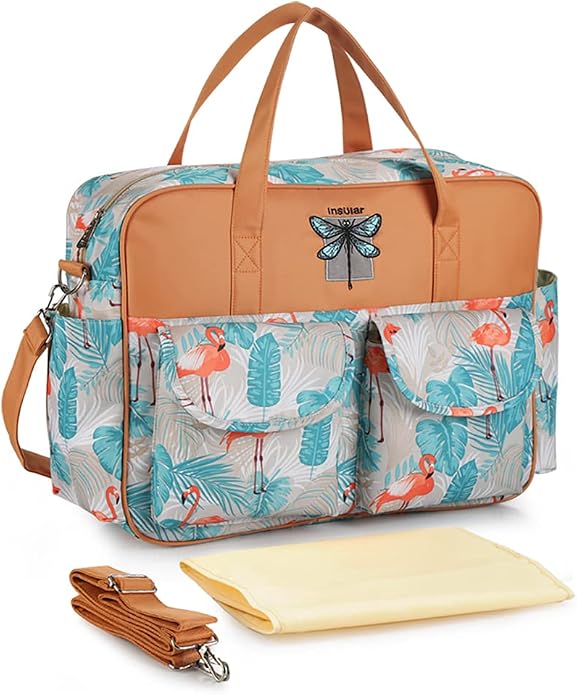 Kamay's Mummy Shoulder Bag Diaper Bag Chic Nappy Changing Bag Tote/Messenger Style Large with Changing Mat, Adjustable Straps by Kamay%27s
