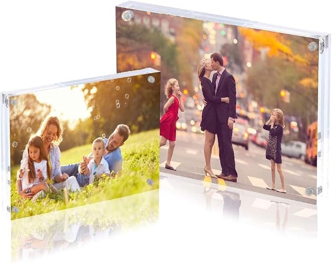 2Pack 11x14 Acrylic Picture Frame,Clear Double Sided Photo Magnetic | With Stand,Desktop Frameless Floating Frame for Artwork Poster Certificate Document,Perfect Decorate Birthday Wedding Party - Image 3