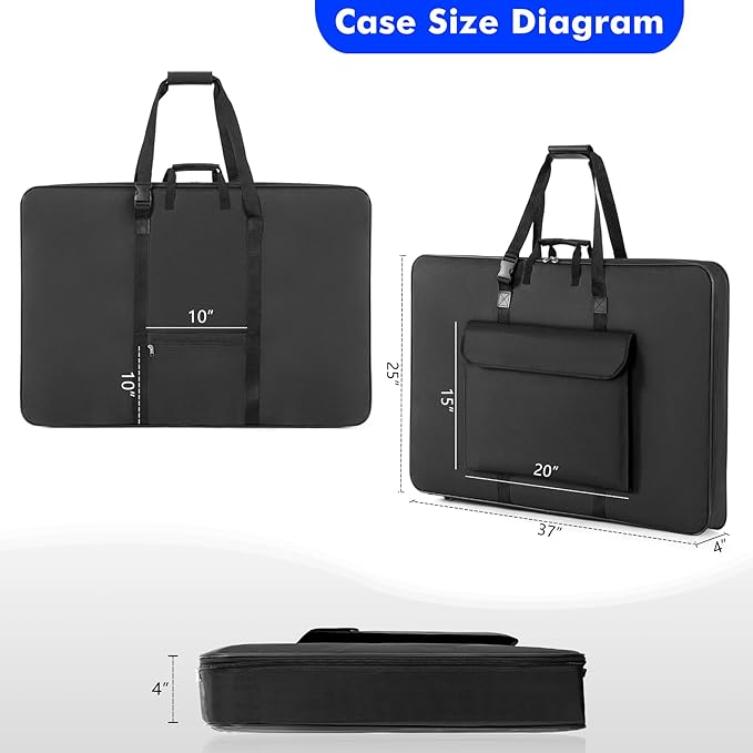 1st Place Products Premium Art Portfolio Case - 24" x 36" - Soft Sided - Steel Frame - Waterproof & Tear Resistant - Artwork, Photography, Sketch, LCD, Monitor, Solar Panel - Shoulder Straps & Handles - Image 7