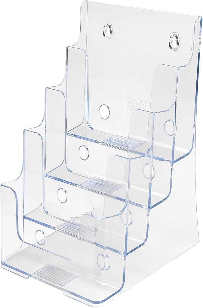Deflecto 77901 Four-tier multi-compartment medium size docuholder, 6-1/2wx6-1/4dx10h, clear by Deflecto