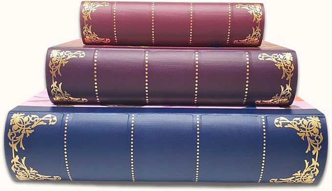 Punch Studio Decorative Storage Boxes with Lids | Nested Book Style Set of 3 Coated Cardboard Keepsake Box for Photos Documents Gifts Home Organization, 11” x 13.5” Peacock - Image 2