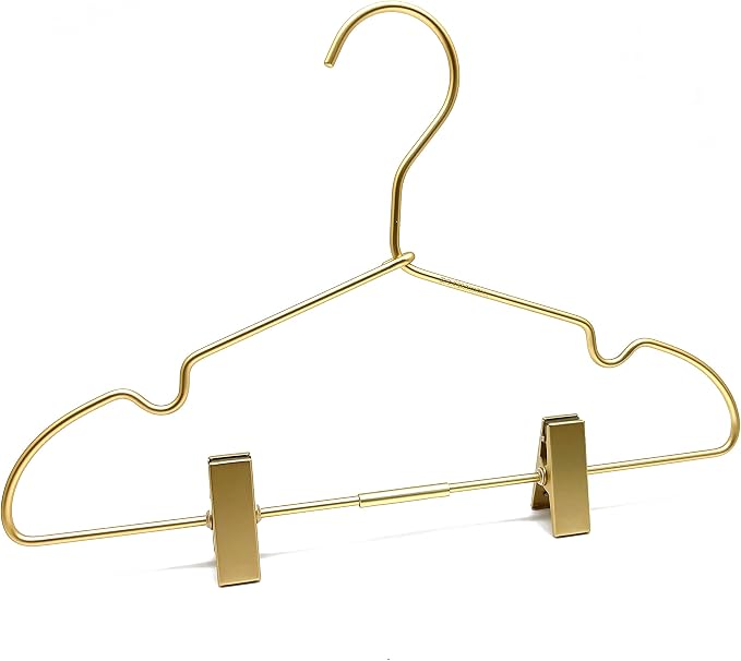 Gold Metal 12.6" Baby Clothes Clips Hanger, 30 Pack Children Kids Coat Hanger Display and Storage,Heavy Duty Standard Metal Hangers with Non-Slip Design,Space Saving Organizer - Image 5