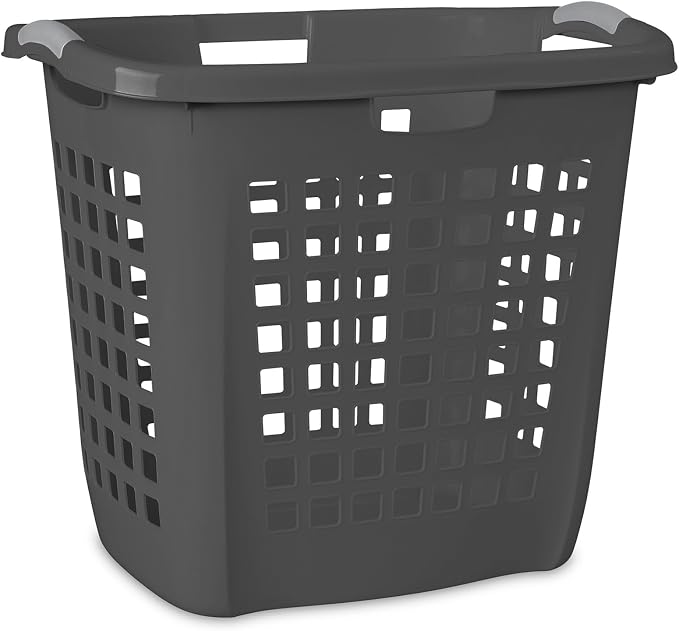 Sterilite Ultra Easy Carry Hamper, Laundry Basket Organizer, 4-Pack | 2.1 Bushel, Flat Gray - Large Plastic Clothes Storage Bin for Home, Dorm, Bathroom, Closet, and Bedroom Organization - Image 6