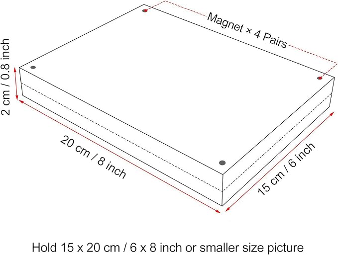 Boxalls 6x8 Inches Acrylic Picture Frame, Double Sided Clear Frameless Photo Frame with Magnetic Desktop Transparent - Image 2