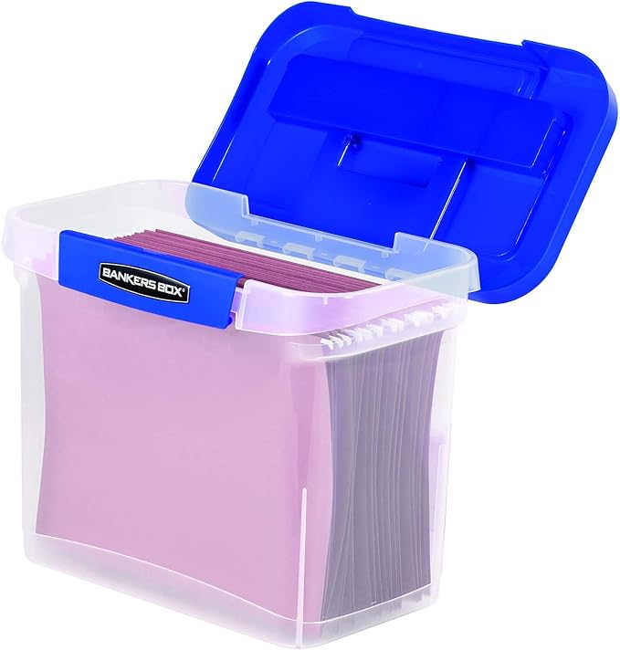 Bankers Box Heavy Duty Portable Plastic File Box with Hanging Rails, Letter, 1 Pack (0086304) - Image 7