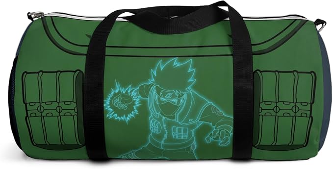 Anime Gym Bag for Women Men - Large Capacity Waterproof Workout Fitness Travel Sports Bags Fashion Street Camping Expandable Carry On Duffle Bag For Couple (Green Kashi) PTY - Image 5