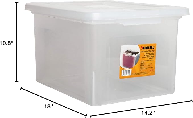 Lorell Storage Case File Box, Clear (LLR68925CT) - Image 4
