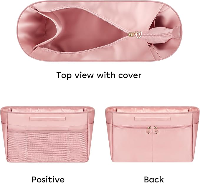 GIVLEFLY Purse Organizer Insert for Tote Bag, 13.78 Inch Satin Bag Organizer with Zipper Pocket, Multi Pocket Handbag Organizer - Image 7