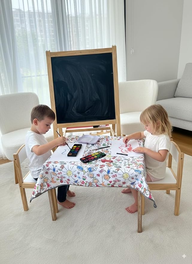 Waterproof High Chair Splat Mat – Machine Washable Floor & Table Protector for Baby Feeding, Art & Crafts, Outdoor Use (Family, 57x71 Inch) - Image 5