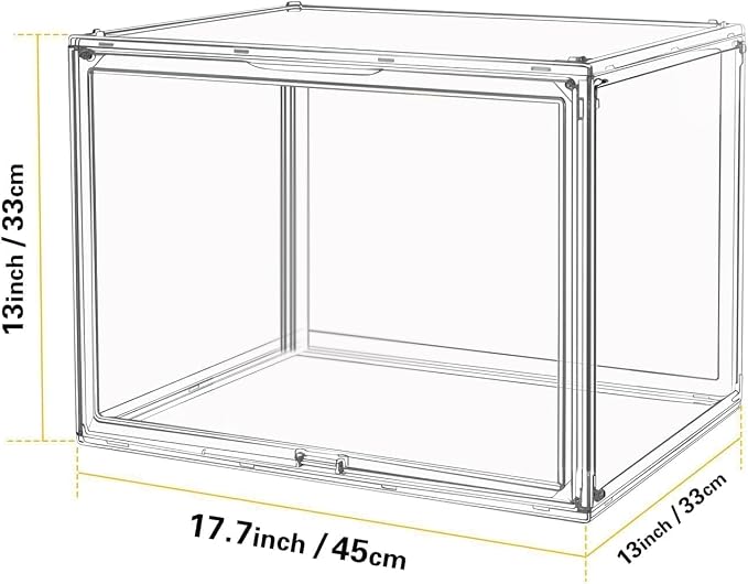 GUDEMAY Large Clear Stackable Plastic Storage Bins with Door, Dustproof Figures Collectibles Display Case, Football & Motorcycle Helmet Showcase, Basketball, Memorabilia Organizer Box (XL, Count, 1) - Image 2