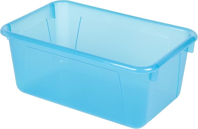 Storex Small Cubby Bins – Plastic Storage Containers for Classroom, 12.2 x 7.8 x 5.1 inches, Candy Teal, 5-Pack (62480A05C) - Image 2