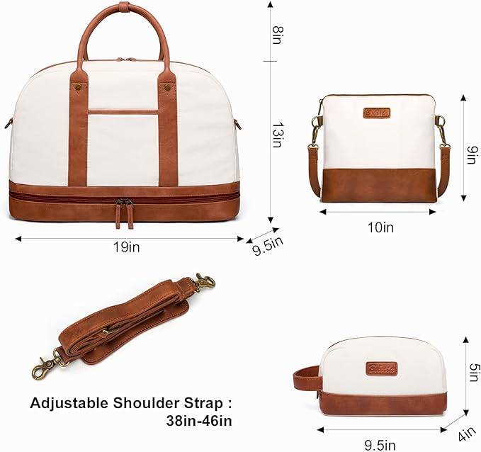 Weekender Bag for Women Canvas Overnight Bag Large Travel Tote Bag Carry on Shoulder Duffle Bag With Shoe Compartment,Perfect for Travel/Daily Use/Birthday Gift … - Image 6