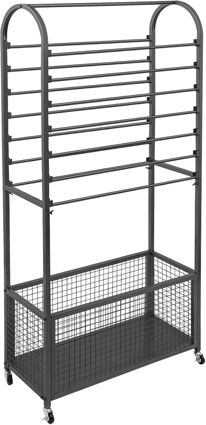 Double-Sided Ribbon Holder, 16-Layer Iron Ribbon Organizer Rack Wrapping Paper Storage Rack Bottom Basket for Flower Shop, Craft Room, H: 65Inch - Image 5
