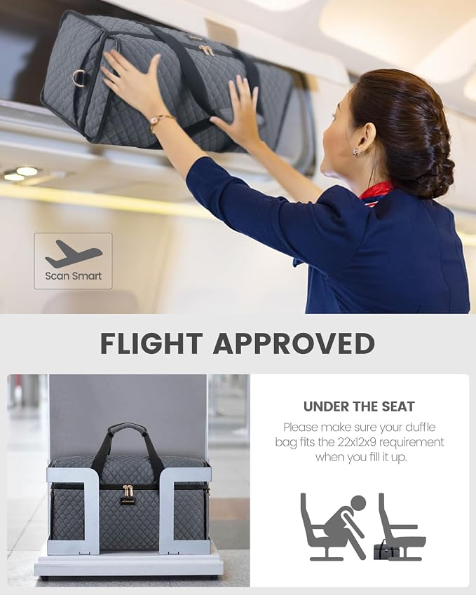 LOVEVOOK Travel Duffle Bag - Weekender & Overnight Bag with Toiletry & Wet Pocket, Carry-On Size, 3pc Set - Image 7