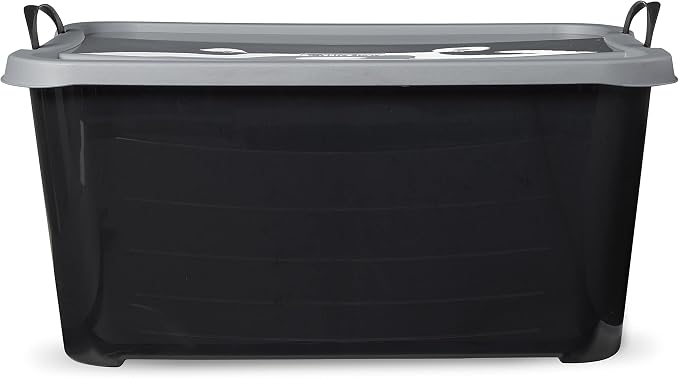 Life Story 24 Pack Stackable Storage Bin, 55 Qt Home Organizers, Black/Gray | Heavy-Duty Versatile Lightweight Locking Bins with Carrying Handles - Image 7