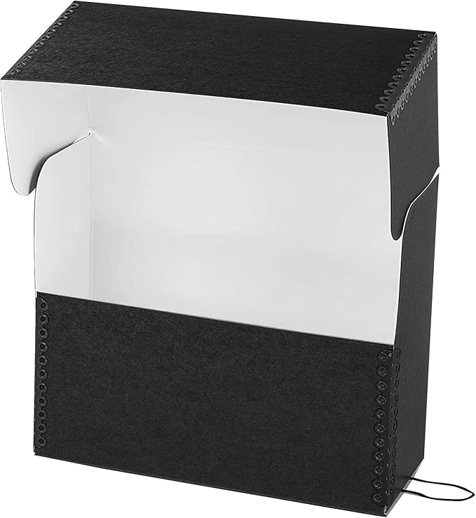 Lineco Archival Document Storage Box, Black, 15.5" x 12.5" x 5 | Jumbo-Sized, Metal Edge, Acid-Free Boxboard Case, Organize Files, Prints, Photos by Lineco