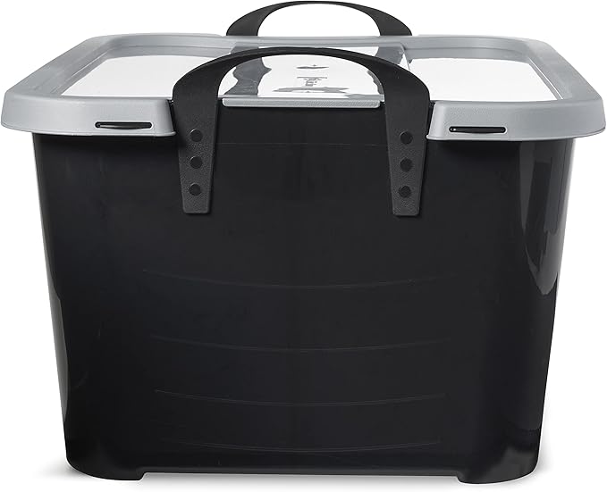 Life Story 24 Pack Stackable Storage Bin, 55 Qt Home Organizers, Black/Gray | Heavy-Duty Versatile Lightweight Locking Bins with Carrying Handles - Image 6