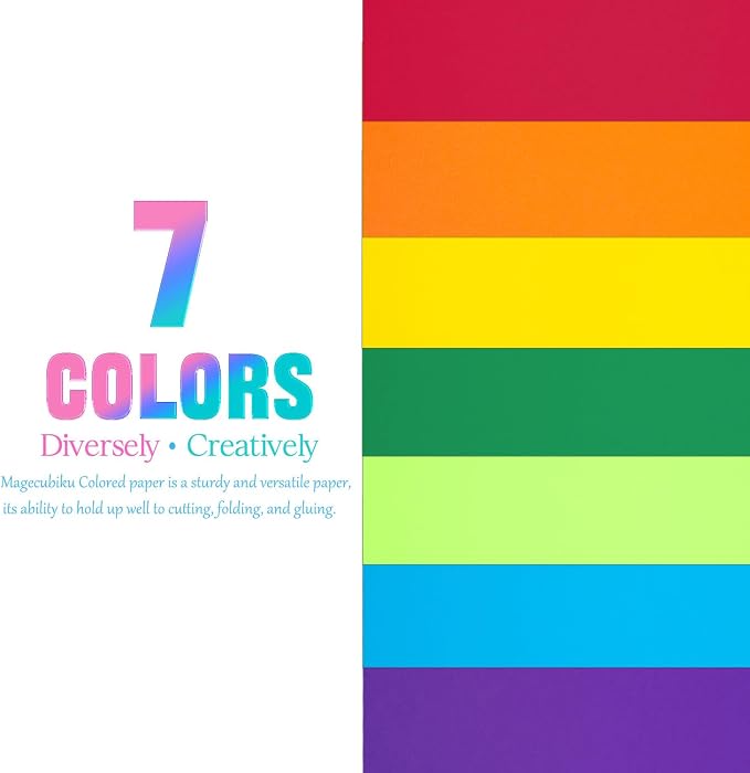 Construction Paper 8.5x11 in,70 Sheets,Set of 7 Colors 178GSM/65LB Heavyweight Construction Paper,Crafts,Arts,School Classroom Art Supplies Assorted Colors Bulk Paper - Image 6
