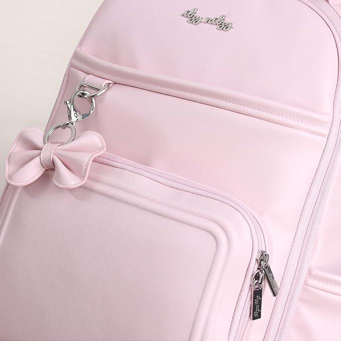 Itzy Ritzy Boss Plus Diaper Bag Backpack with 19 Pockets (Ribbons & Bows) | Large Diaper Bag Backpack Includes 2 Insulated Bottle Pockets, Changing Pad, Stroller Clips, Padded Straps, Travel-Ready - Image 11