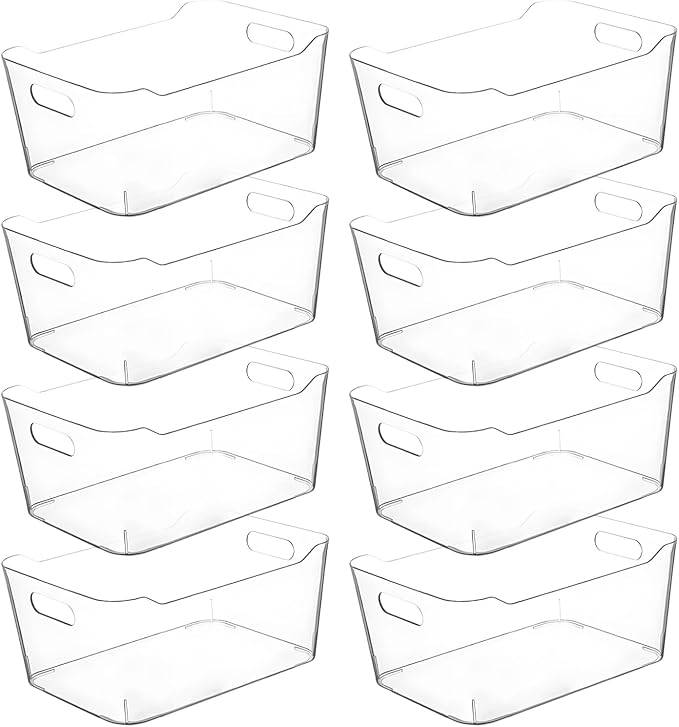 Clear Extra Large Plastic Storage Bins, Pantry Organizers and Storage Containers Fridge Organizer Bins for Organizing Home, Kitchen Organization. Bathroom, Refrigerator, Freezer, Laundry Room by CONTROLKITCHEN