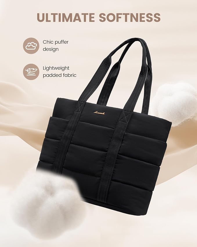 LOVEVOOK Diaper Bag Tote, 15.6 Inch Puffer Diaper Bag, Waterproof Travel Diaper Tote with Changing Pad Pacifier Case - Image 4