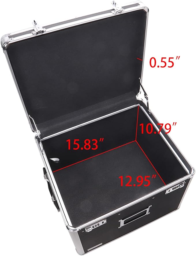 Vaultz Portable File Box, Legal/Letter, Dual-Combination Lock, 17.5x14 In | Sturdy PVC frame with metal rails for hanging files, side handles for carrying, chrome-plated lock accents, black finish - Image 3