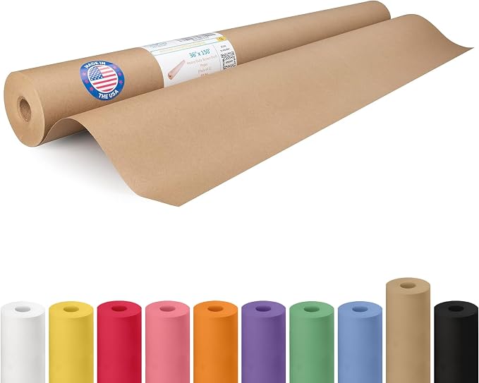 Brown Paper Roll 36" x 1800" (150 feet) - USA-Made Wrapping Kraft Paper 50lb Thickness for Packing, Moving, Shipping, Crafts, Arts, Birthday Party - 100% Recycled Gift Wrap Material by IDL Packaging by IDLPackaging
