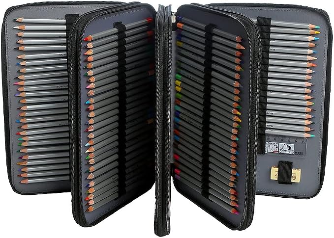 200 Slots Colored Pencil Case Organizer, 4 Layer Bag | Twill Oxford fabric,203 elastic loops,detachable handle,for travel, home storage,drawing tools,creative gifts - Image 2
