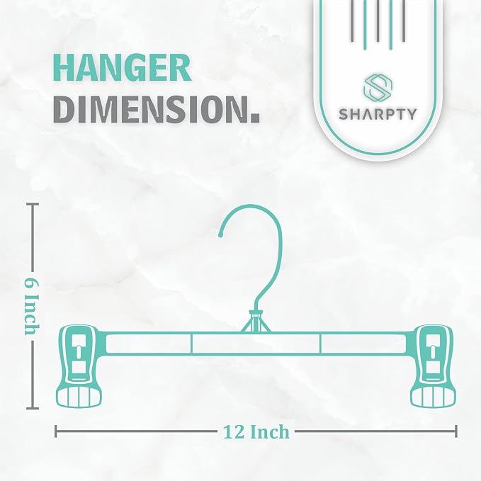 Pant & Skirt Hangers - Closet Hangers for Shorts, Shirts, Jeans, Dresses, Slacks, Coats, Clothes, Clothing, Garments & More - Durable, Space Saving & Non-Slip, Black - 10 Pack - Image 2