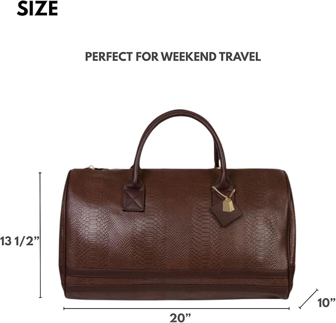 Tote&Carry Apollo 2 Duffle Bag for Travel Women & Men, TSA Approved Carry On Duffel Bag, Premium Vegan Leather w/Gold Hardware, Durable Weekender Luggage for Gym, Sports, Overnight & All-Purpose Use - Image 3