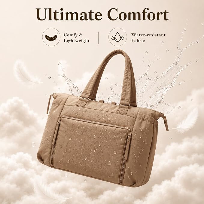 MOMINSIDE Diaper Bag Tote with Changing Station Convertible Diaper Bag Backpack Tote pañaleras para bebe Large Baby Bag, Hospital Bag Mommy Bag Travel Diaper Bag for Mom, 16 Pockets, Light Brown - Image 4
