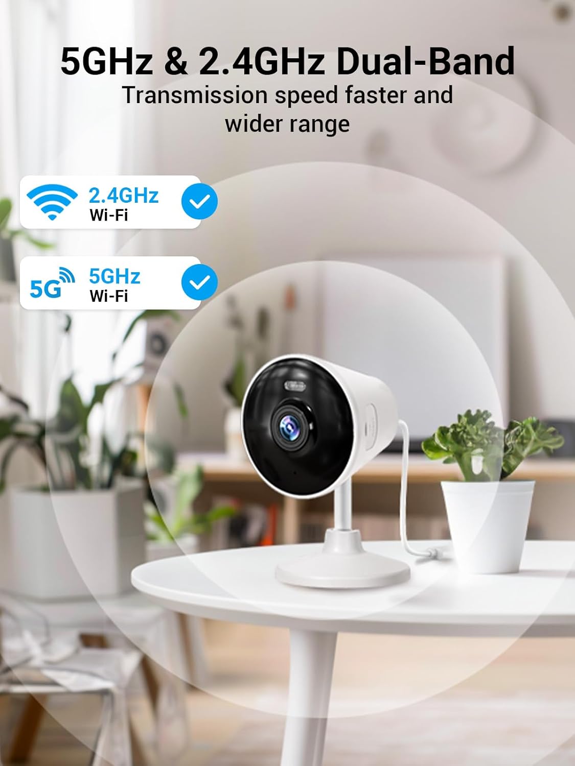 [5G & 2.4G] Indoor/Outdoor Security Camera for Home, Baby/Elder/Dog/Pet Camera with Phone App, Wi-Fi Camera w/Spotlight, Color Night Vision, 2-Way Audio, 24/7, SD/Cloud Storage, Work w/Alexa, 2Pack