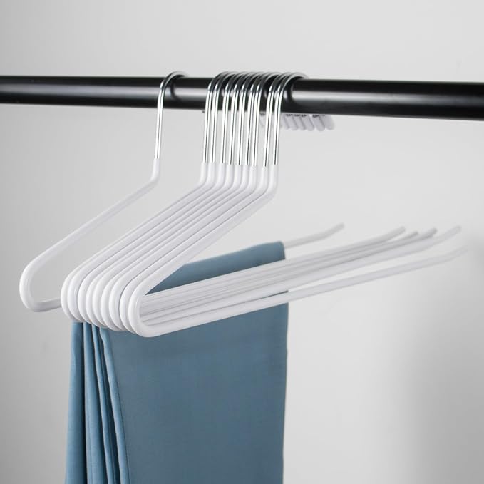 Pants Hangers 30 Pack Non Slip,Trouser/Blanket/Jeans Hangers for Closet Space Saving,Open Ended Pants Hanger Strong Durable (White) - Image 6