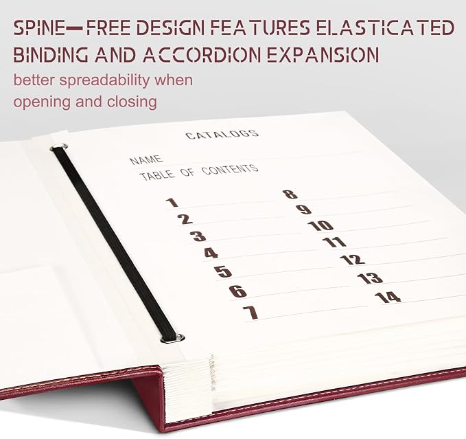 JOYCE Important Document Organizer 14 Expanding Pockets,Rose Red | Waterproof leather binder with 13 Card Slots for Passports, Birth Certificates, Tax Files and Wills - Image 3
