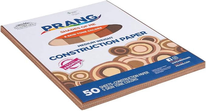 Prang Construction Paper, Shades of Me, 9" x 12", 50/Pack, 50 Packs | Formerly SunWorks, Multicultural Craft Paper, Medium Weight, 5 Assorted Skin Tone Colors, 2500 Sheets Total, P9509 - Image 5