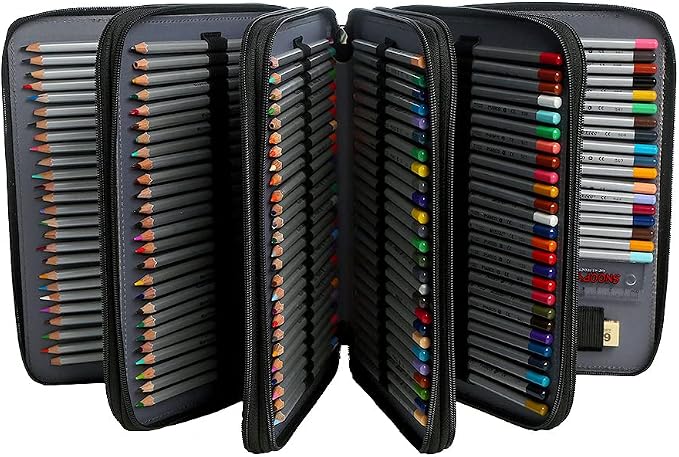 250 Slots Colored Pencil Case Organizer, 5 Layer Bag | Twill Oxford fabric,255 elastic loops,detachable handle,for travel,home storage, drawing tools,creative gifts - Image 2