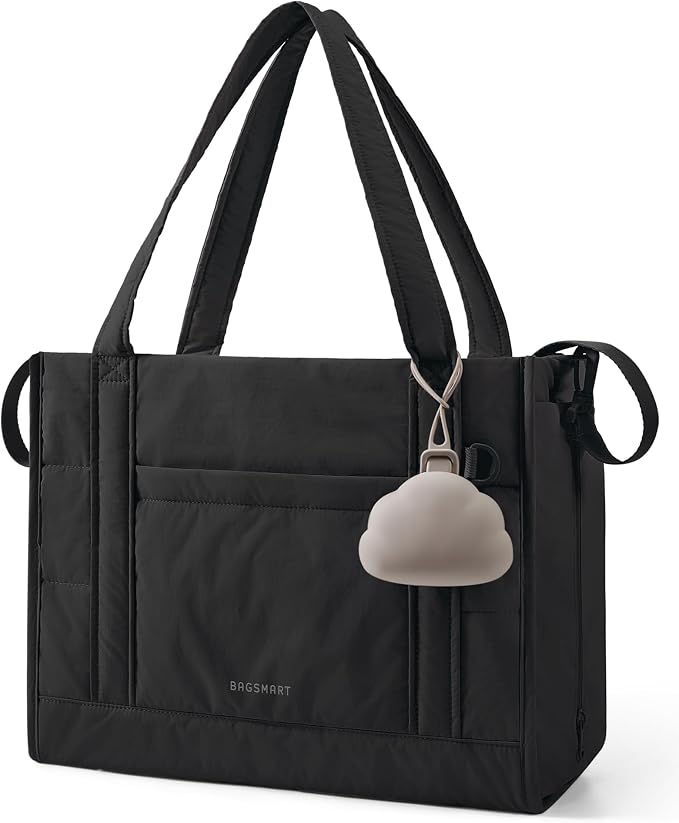 BAGSMART Diaper Bag Tote Puffer Baby Bag Lightweight for Travel, Work | Pacifier Case, Insulated Pockets, Stroller Straps, Hospital Bag for Labor and Delivery by BAGSMART
