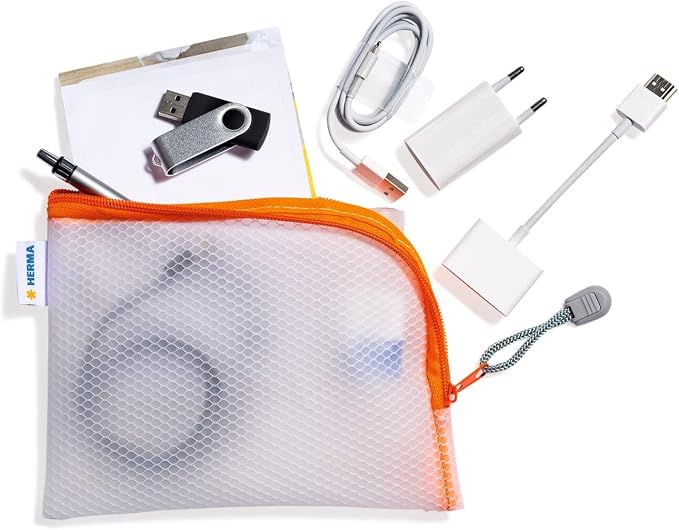 HERMA Zip Cosmetic Bag, Orange, 19 x 14 cm, Zip pocket - Image 2