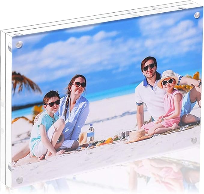 11x14 Acrylic Picture Frame,Clear Double Sided Magnetic Photo Frame | With Stand,Desktop Frameless Floating Frame for Artwork Poster Certificate Document,Perfect Decorate Birthday Wedding Party by JUOIFIP