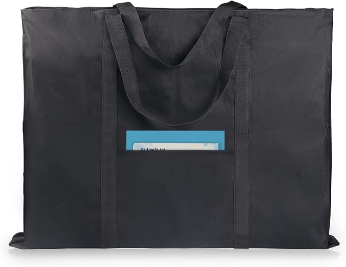 JJRING Dacron Art Portfolio Tote Bag 22'' x 28.5'' For 20'' x 26'' Black | Light Weight Carrying Storage Case Suitable Poster, Sketching, And Drawing by JJRING
