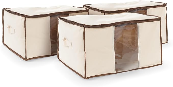 Covermates Canvas Storage Bag for Blankets, 25.5" W x 19.25" D x 12.5" H | label window, zipper closure, carrying handles, 3-year warranty by Covermates