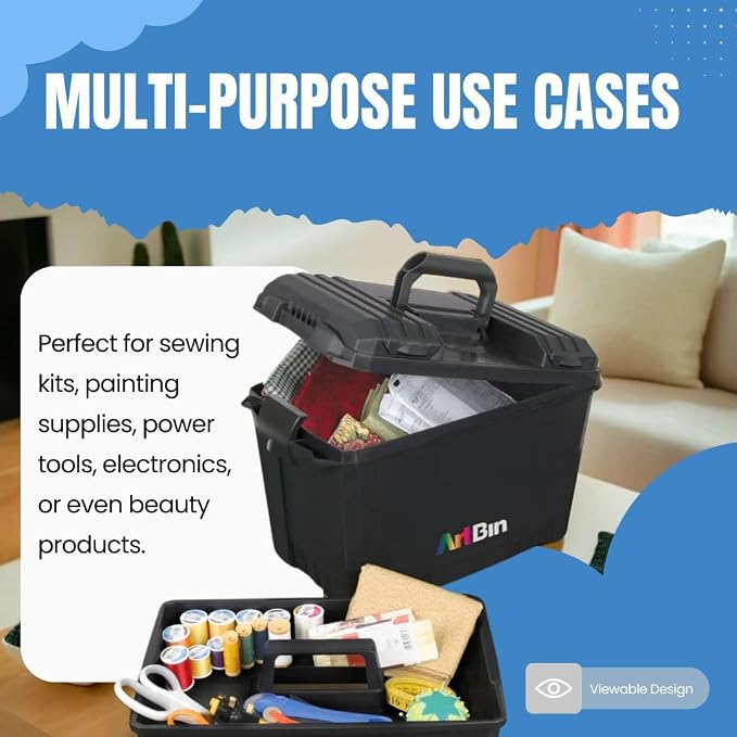 ArtBin 6917AB Sidekick XL Carrying Case, Portable Art & Craft Organizer with Handle, [1] Plastic Storage Case, Black - Image 8